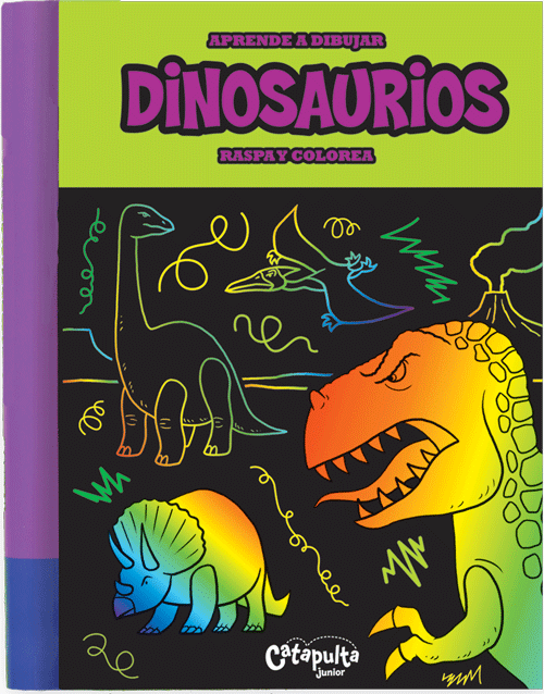 Aprende a dibujar, raspa y colorea - Dinosaurios